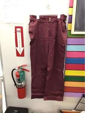 Denim & co adaptive womens wide leg jeans size 10 stretch maroon new qvc